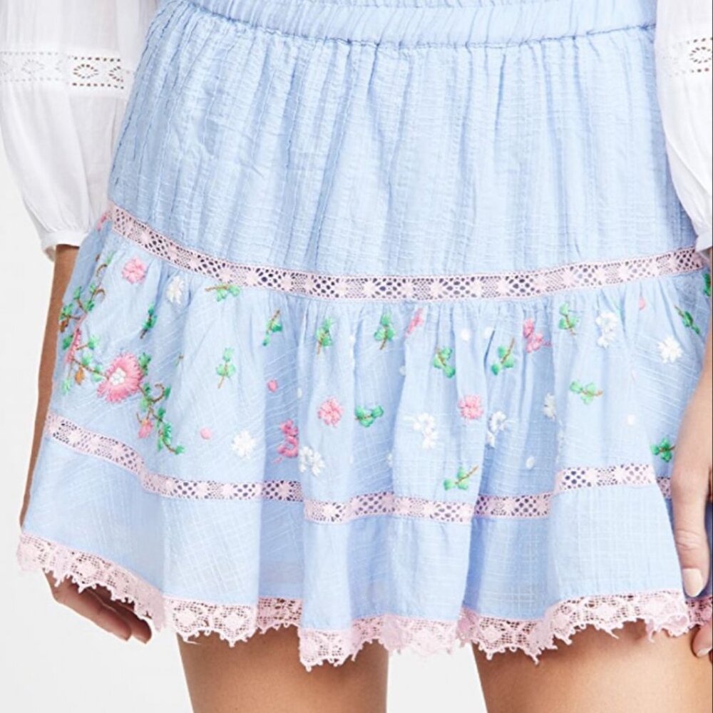 LoveShackFancy Skirt Jennings Floral Embroider Size XS - Picture 2 of 3